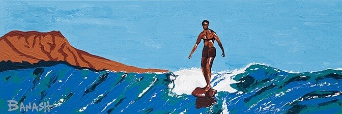 TRANQUIL DUKE | LOOSE PRINT | PIONEERS OF SURF | ACRYLIC PAINTING | 1:3 RATIO