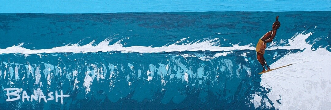 FIRST RIDE | LOOSE PRINT | PIONEERS OF SURF | ACRYLIC PAINTING | 1:3 RATIO