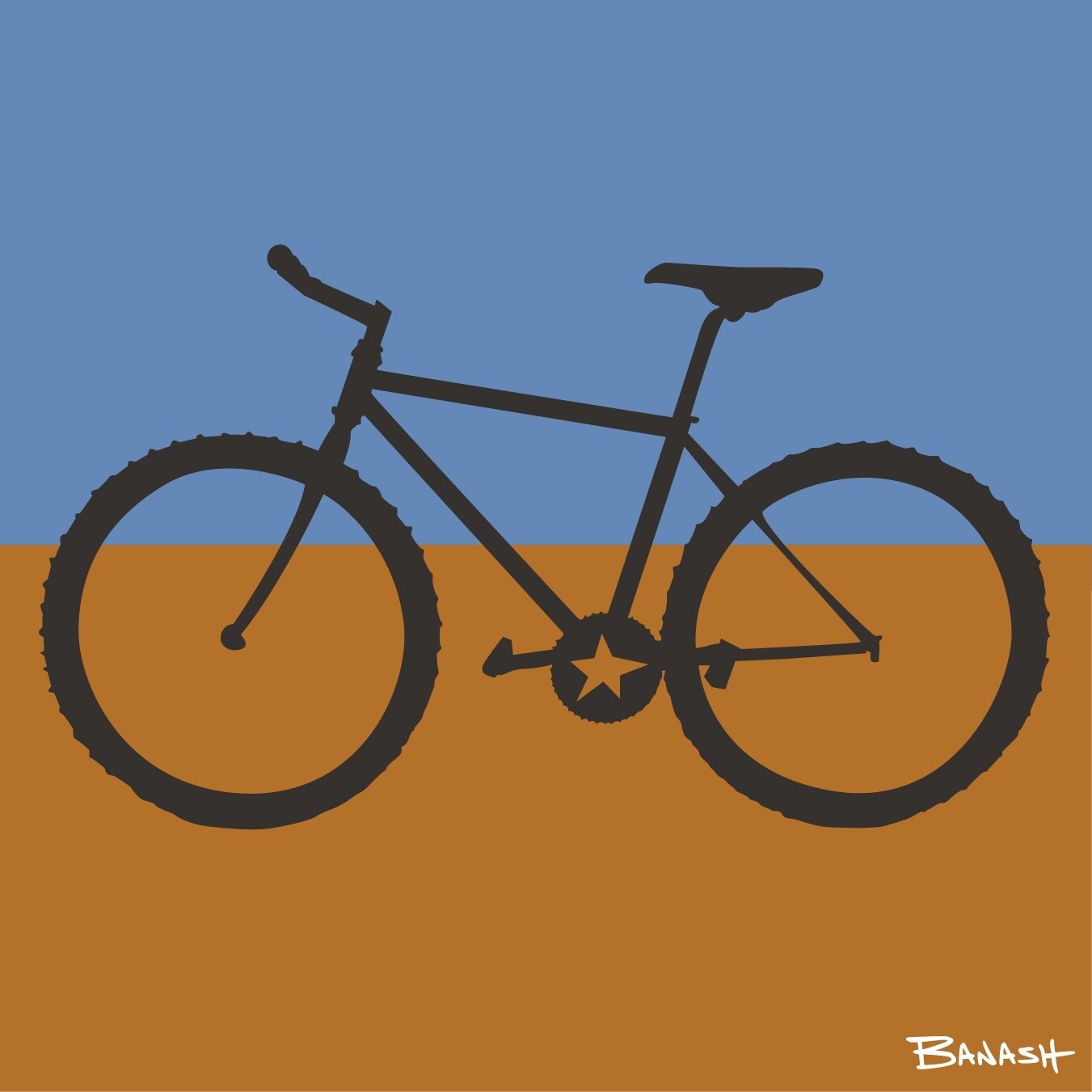 MOUNTAIN BIKE DESERT LINES | CANVAS | 1:1 RATIO | LIFESTYLE | ILLUSTRATION
