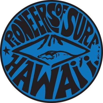 PIONEERS OF SURF . HAWAII . LOOSE LOGO BLUE | STICKER