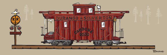 D&SNG CABOOSE 0500 | LOOSE PRINT | D&SNG | 1:3 RATIO | LIFESTYLE | ILLUSTRATION