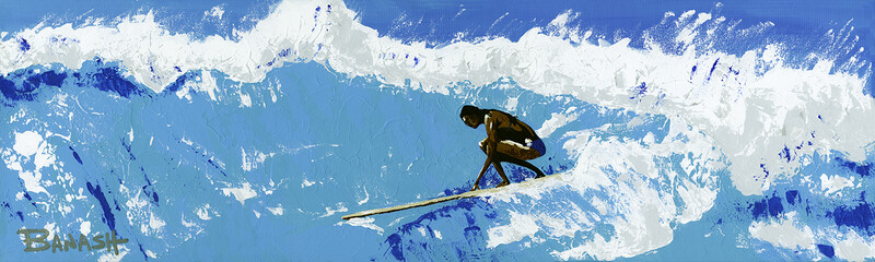 QUEEN OF ALOHA | LOOSE PRINT | PIONEERS OF SURF | ACRYLIC PAINTING | 1:3 RATIO