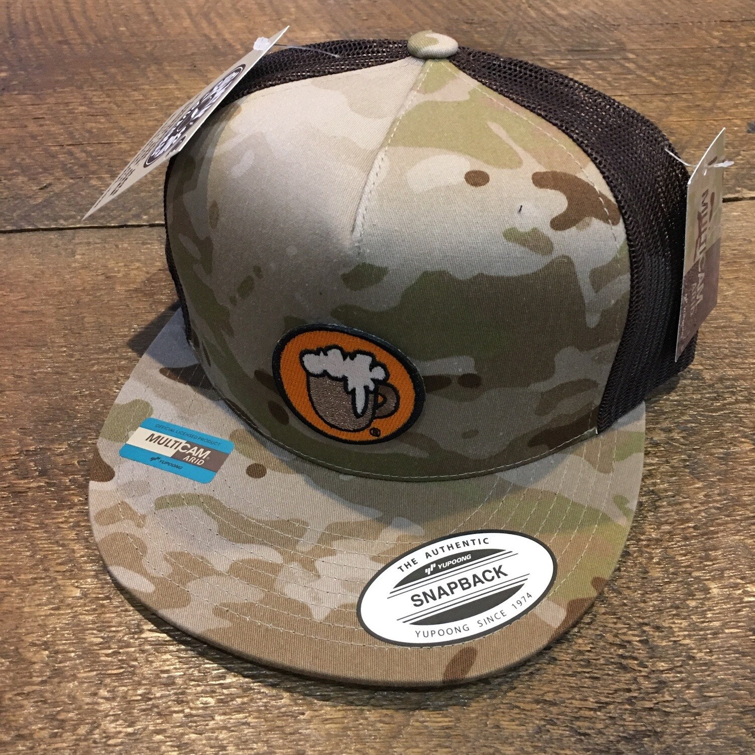 COL&#39; BEER LOGO | STITCHED PATCH | 5-PANEL CLASSIC TRUCKER HAT, PATCH: STITCHED, COLOR: MULTI CAMO