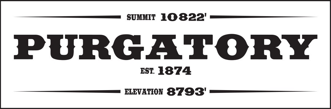 PURGATORY ELEVATION 8793 EST 1874 | LOOSE PRINT | ILLUSTRATION | STOKED PHRASES | 1:3 RATIO