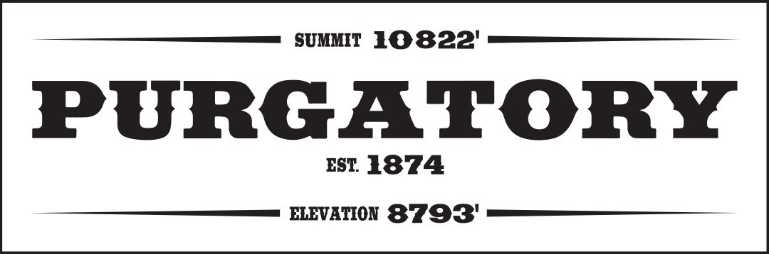 PURGATORY ELEVATION 8793 EST 1874 | CANVAS | ILLUSTRATION | STOKED PHRASES | 1:3 RATIO
