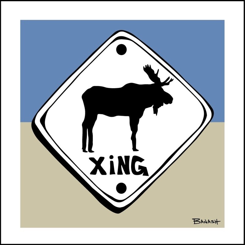 MOOSE XING | LOOSE PRINT | ILLUSTRATION | 1:1 RATIO
