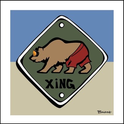 SKI BEAR XING | LOOSE PRINT | ILLUSTRATION | 1:1 RATIO