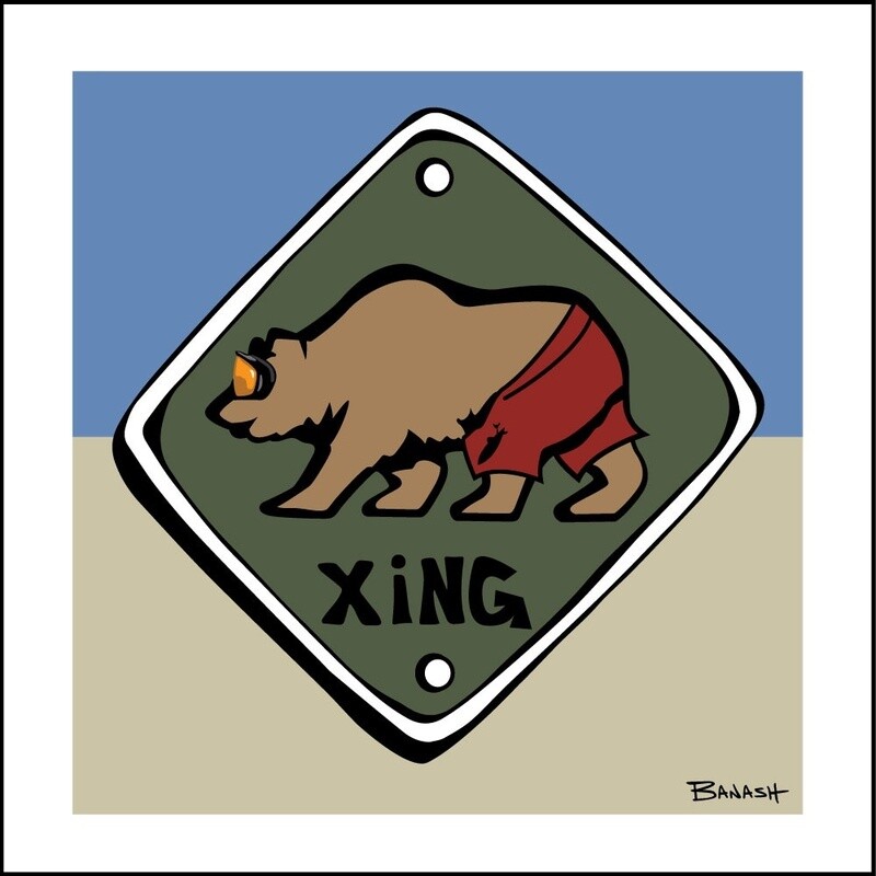 SKI BEAR XING | LOOSE PRINT | ILLUSTRATION | 1:1 RATIO