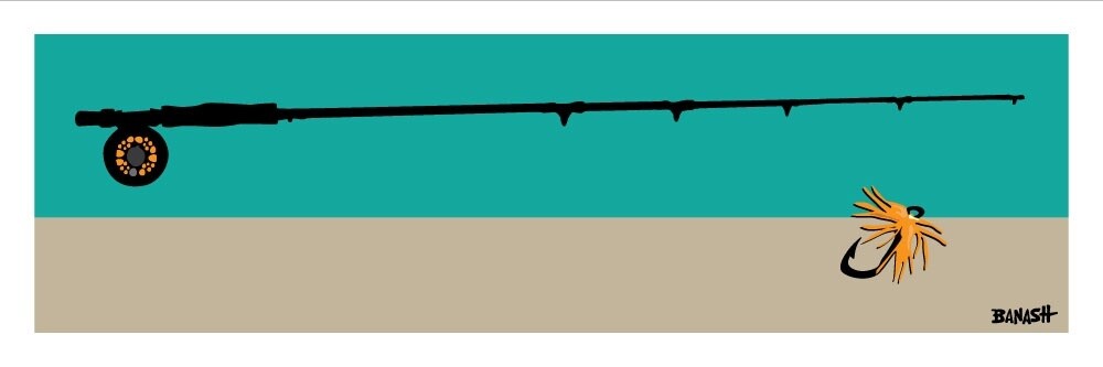 FLY FISH ROD | LOOSE PRINT | ILLUSTRATION | 1:3 RATIO