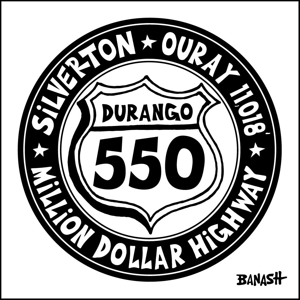 MILLION DOLLAR HIGHWAY 550 DURANGO COLORADO | LOOSE PRINT | ILLUSTRATION | 1:1 RATIO