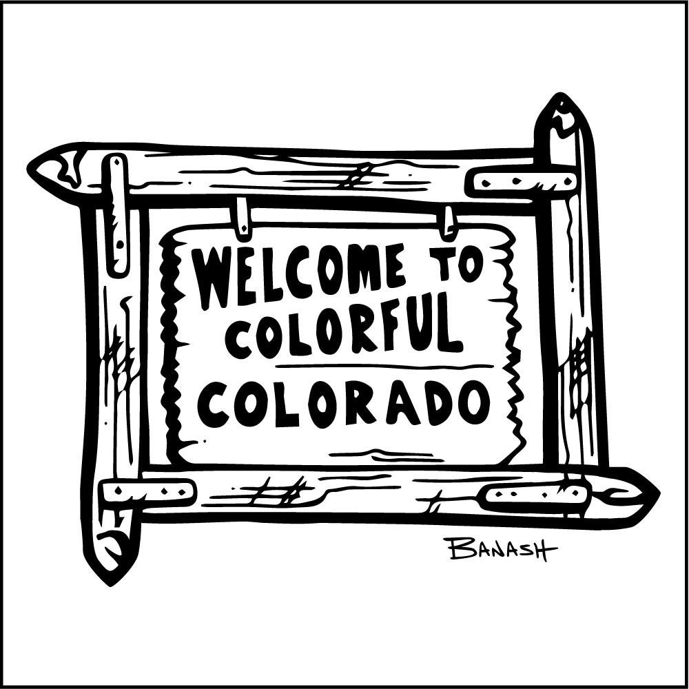 WELCOME TO COLORADO SIGN | LOOSE PRINT | ILLUSTRATION | 1:1 RATIO