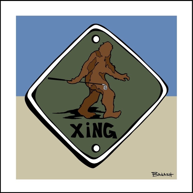 SASQUATCH GOLF XING | CANVAS | ILLUSTRATION | 1:1 RATIO