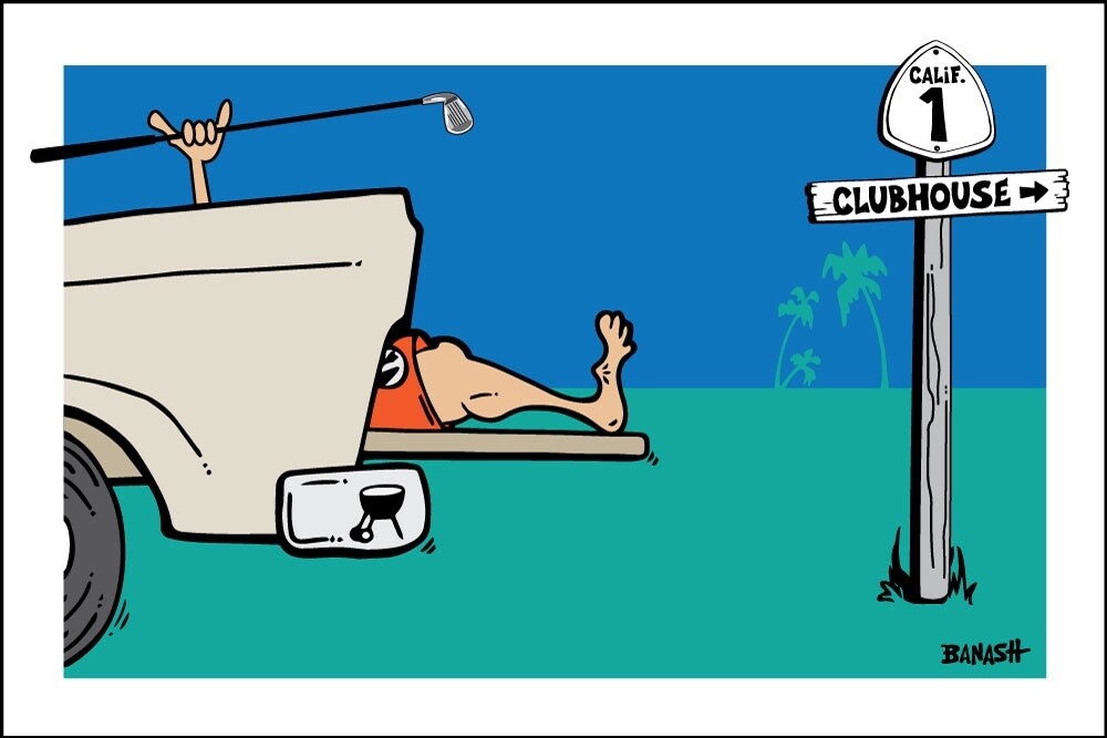 TAILGATE GOLF GREM OLD HWY 1 | LOOSE PRINT | ILLUSTRATION | 2:3 RATIO