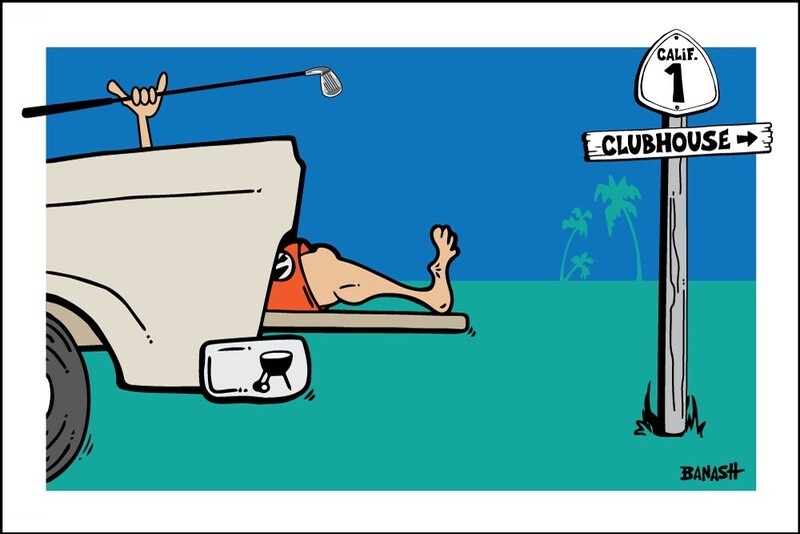 TAILGATE GOLF GREM OLD HWY 1 | LOOSE PRINT | ILLUSTRATION | 2:3 RATIO