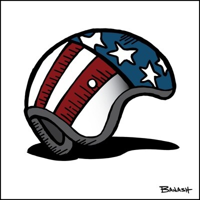 STARS N STRIPES HELMET | LOOSE PRINT | ILLUSTRATION | 1:1 RATIO