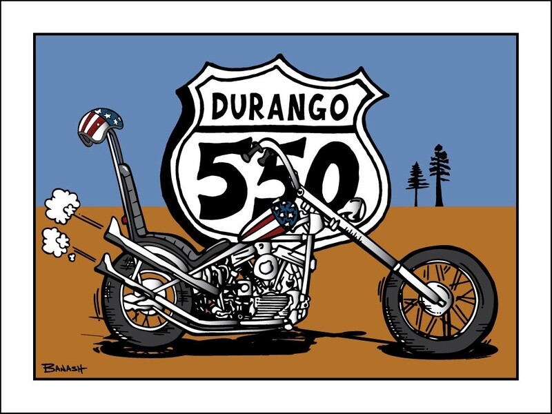 DURANGO EASY RIDER CHOPPER HWY 550 | CANAVAS | ILLUSTRATION | 3:4 RATIO