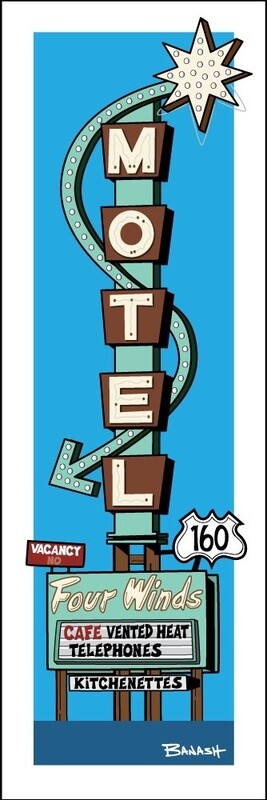 FOUR WINDS MOTEL HWY 160 | LOOSE PRINT | ILLUSTRATION | 1:3 RATIO