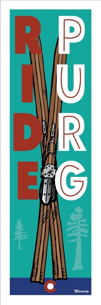 RIDE PURG CO LOGO SKIIS | CANVAS | ILLUSTRATION | 1:3 RATIO