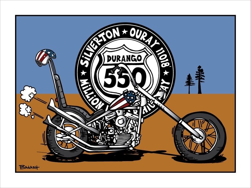 EASY RIDER CHOPPER MILLION DOLLAR HIGHWAY 500 | CANVAS | ILLUSTRATION | 3:4 RATIO