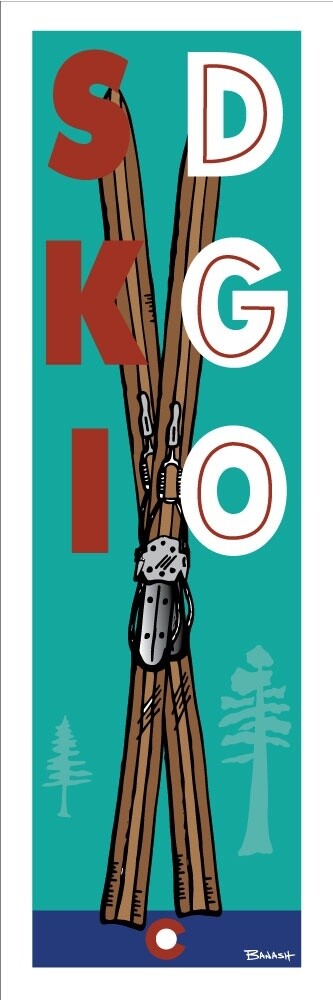 SKI DGO CO LOGO SKIIS | LOOSE PRINT | ILLUSTRATION | 1:3 RATIO
