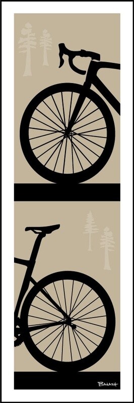 ROAD BIKE FRONT END TAIL STACKED PINES . COLOR SERIES | LOOSE PRINT | ILLUSTRATION | 1:3 RATIO