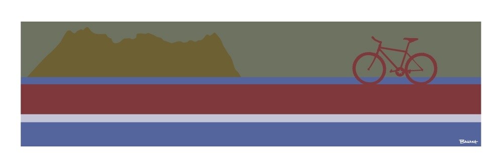 LA PLATAS MOUNTAIN BIKE GLACIER LINES | CANVAS | 1:3 RATIO | LIFESTYLE | ILLUSTRATION