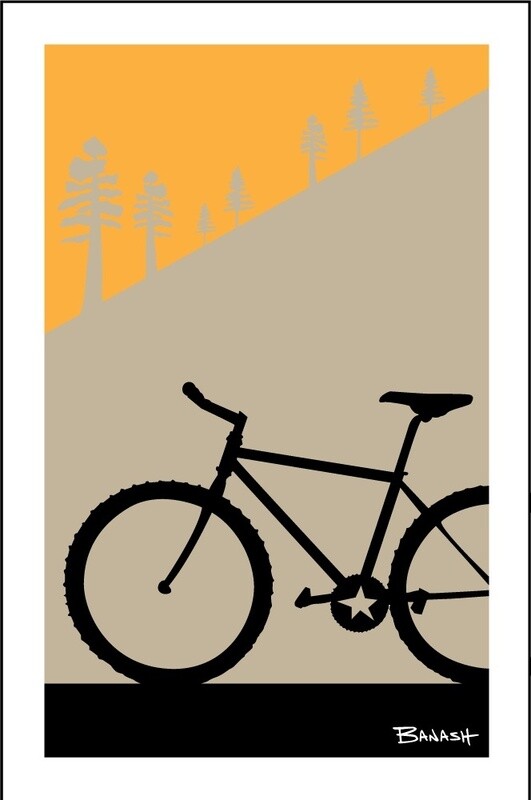 MOUNTAIN BIKE SLOPE PINES . COLOR SERIES | LOOSE PRINT | ILLUSTRATION | 2:3 RATIO