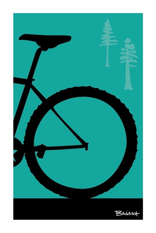 MOUNTAIN BIKE TAIL PINES . COLOR SERIES | LOOSE PRINT | ILLUSTRATION | 2:3 RATIO