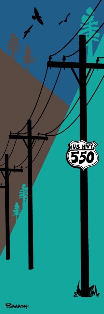 TELEPHONE POLES HWY 550 | CANVAS | ILLUSTRATION | 1:3 RATIO