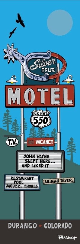 SILVER SPUR MOTEL SIGN POST | CANVAS | ILLUSTRATION | 1:3 RATIO