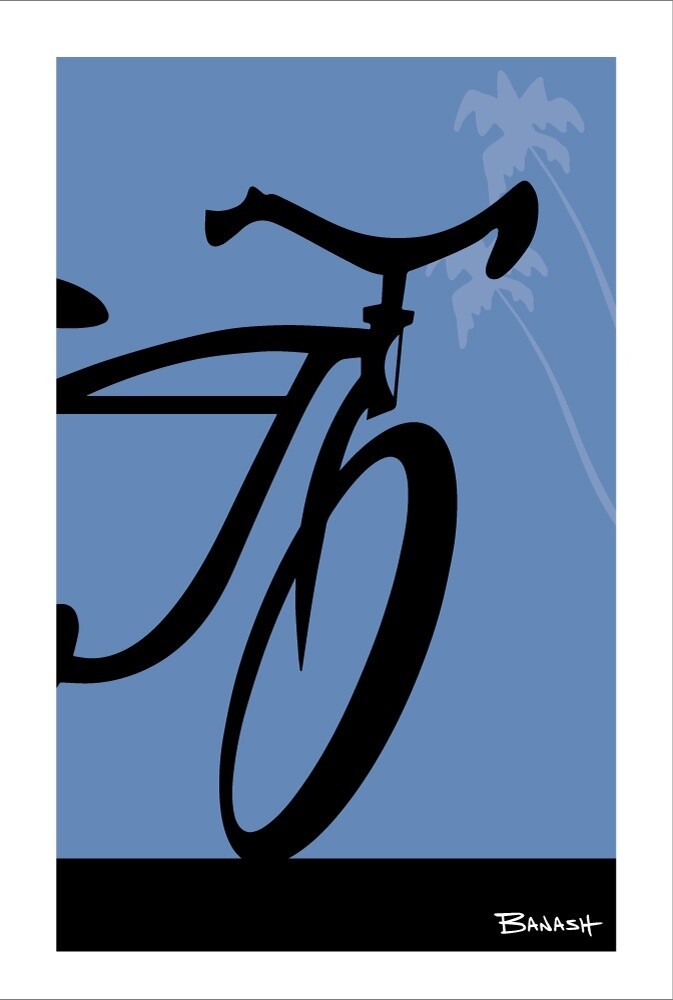ORIGINAL BIKE FRONT PALMS SKY PURPLE | CANVAS | ILLUSTRATION | 2:3 RATIO
