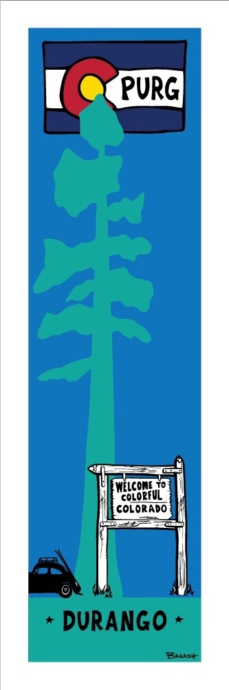 DURANGO WELCOME SKI BUG PURG CO LOGO | CANVAS | ILLUSTRATION | 1:3 RATIO