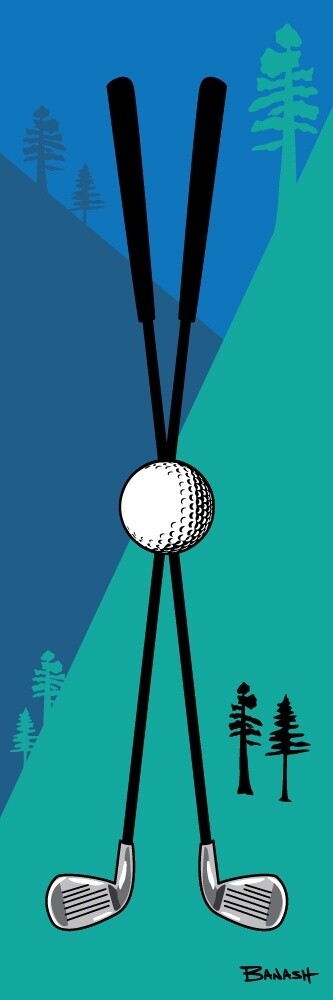 GOLF CLUBS MOUNTAIN SLOPE | CANVAS | ILLUSTRATION | 1:3 RATIO
