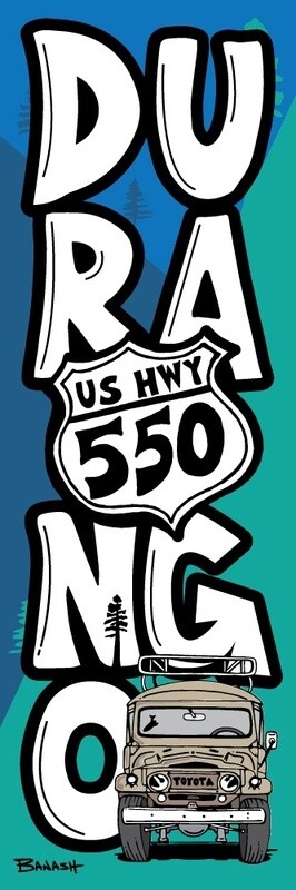 DURANGO TOWN HWY 550 STACKED (LAND CRUISER) | CANVAS | ILLUSTRATION | 1:3 RATIO