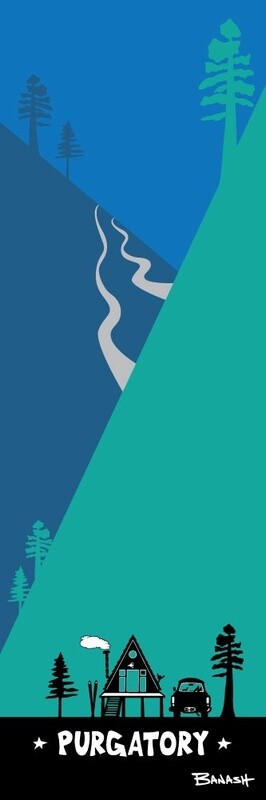 PURGATORY MOUNTAIN SLOPES SKI A FRAME HUT | CANVAS | ILLUSTRATION | 1:3 RATIO