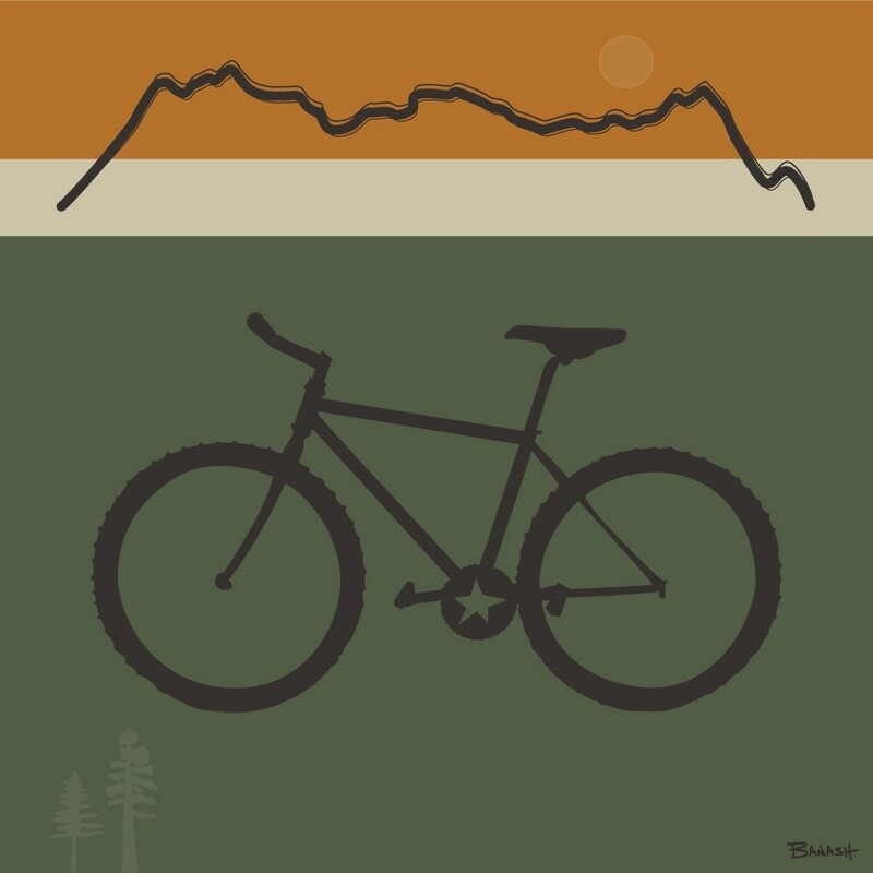 MOUNTAIN BIKE SAN JUANS RIDGE PINES | LOOSE PRINT | ILLUSTRATION | 1:1 RATIO