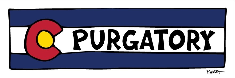 PURGATORY LOOSE CO (COLORADO) HORIZ FLAG | CANVAS | ILLUSTRATION | 1:3 RATIO, Size: 4x12