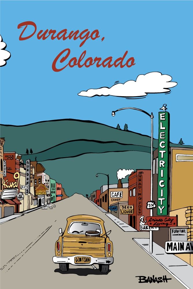 DURANGO MAIN AVE HISTORIC DOWNTOWN | LOOSE PRINT | ILLUSTRATION | 2:3 RATIO