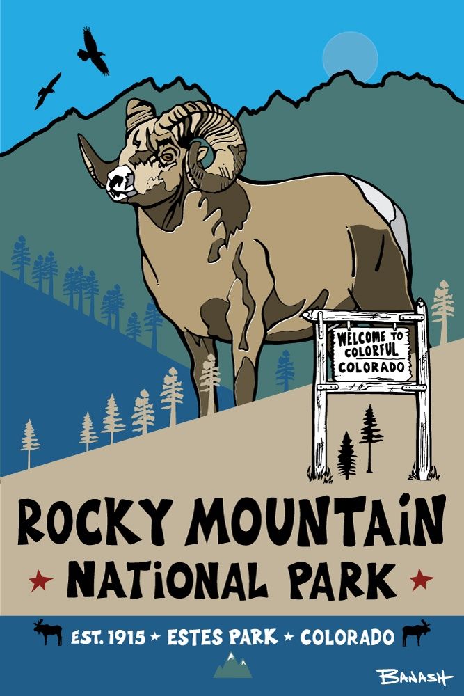 ROCKY MOUNTAIN NATIONAL PARK | LOOSE PRINT | ILLUSTRATION | 2:3 RATIO