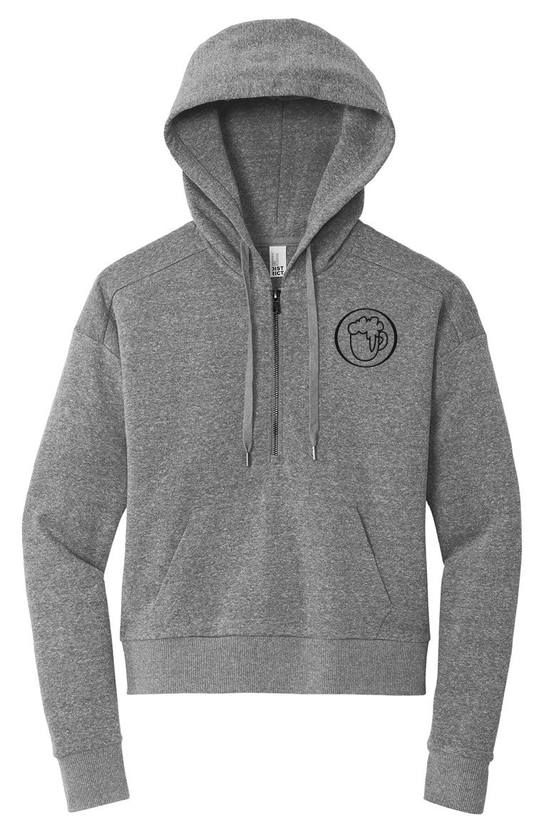 COL&#39; BEER | LOGO | WOMEN&#39;S FLEECE 1/2 ZIP PULLOVER, COLOR: GREY, Size: X-SM