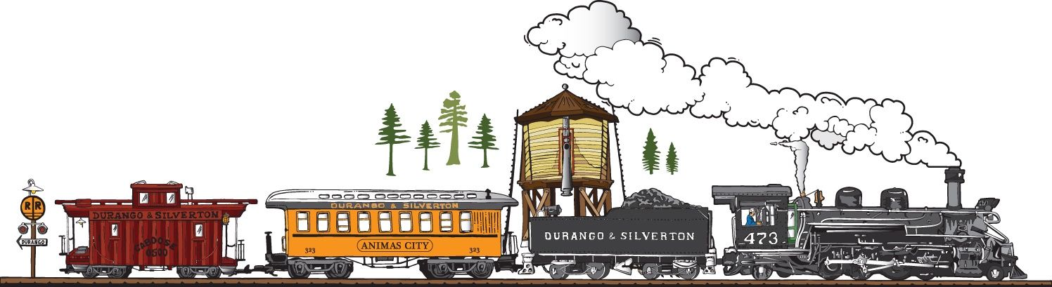D&amp;SNG LOCOMOTIVE 473 ANIMAS CITY COACH | STICKER, Size: 2&quot;