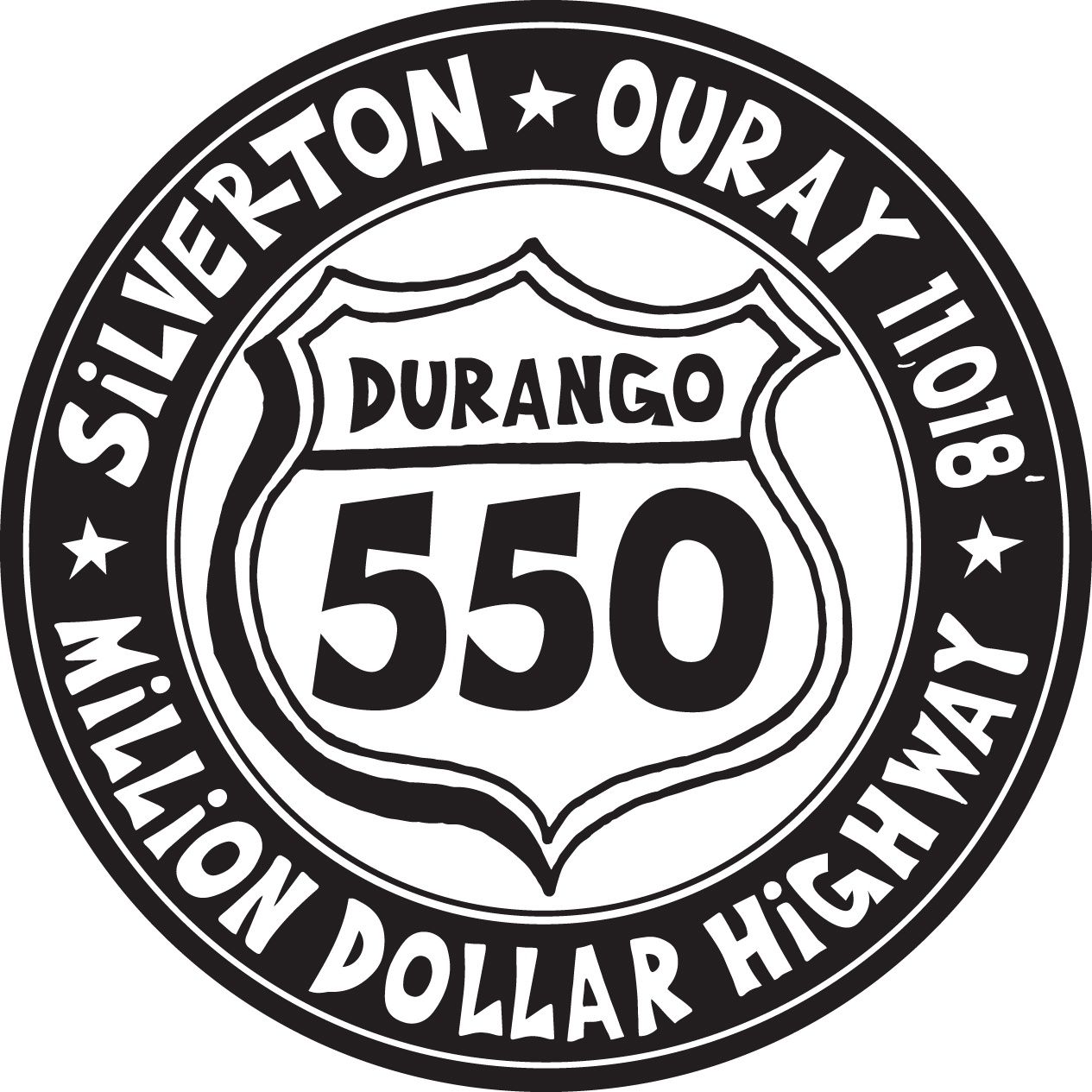 MILLION DOLLAR HIGHWAY 550 | STICKER, Size: 2&quot;