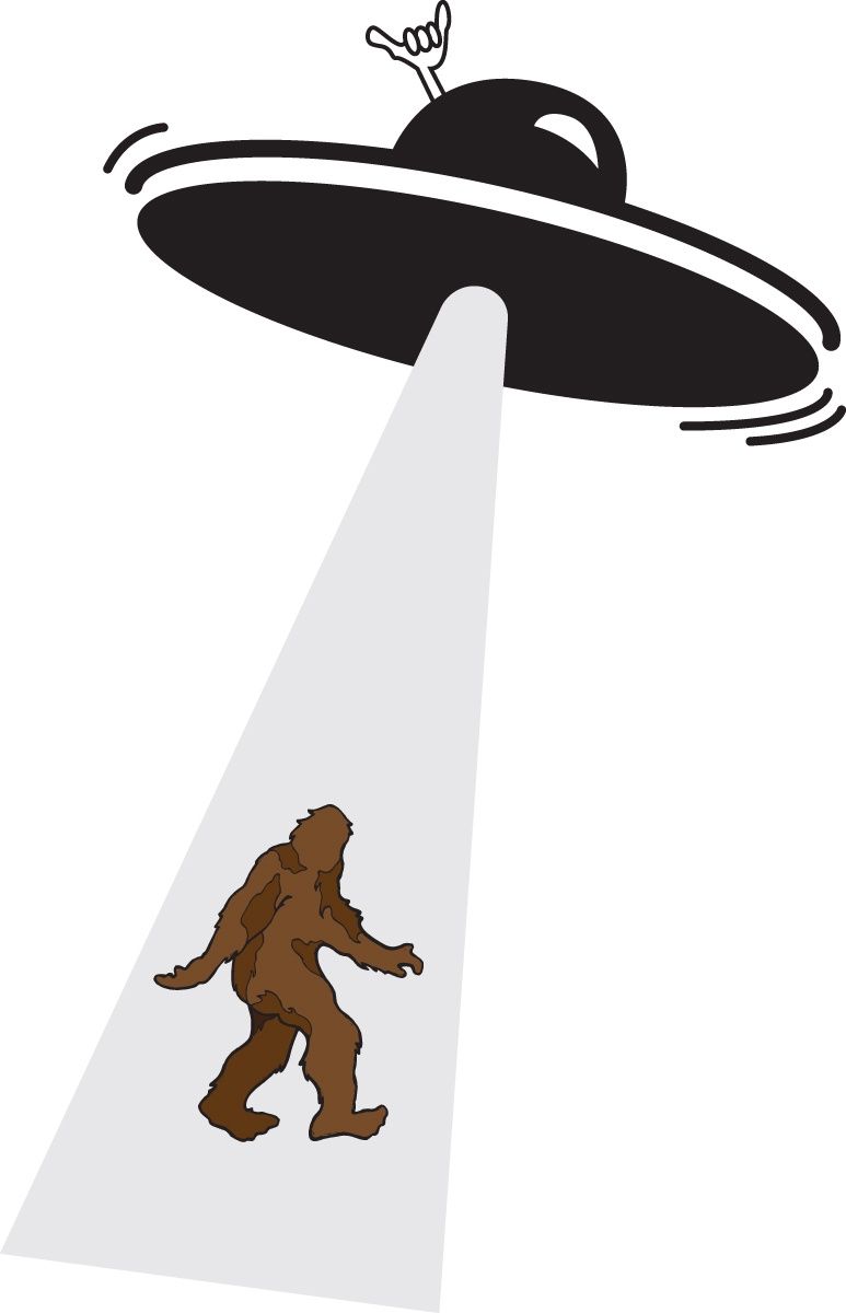 UFO SASQUATCH | STICKER, Size: 2&quot;