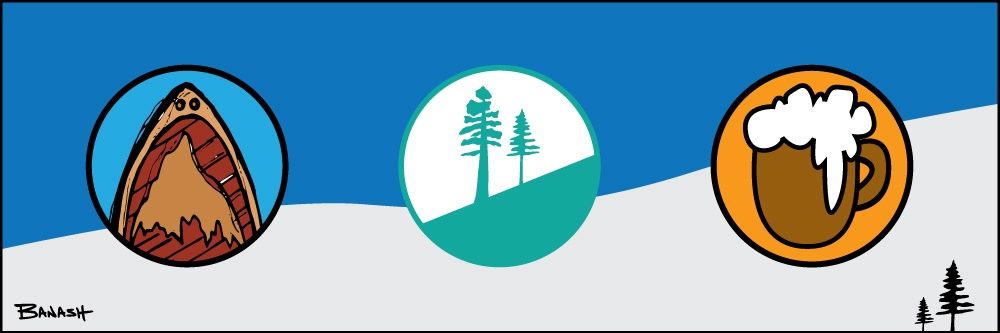 BOARD LIFE SNOWBOARD SLOPE PINES COL BEER CLASSIC LOGO | LOOSE PRINT | ILLUSTRATION | 1:3 RATIO
