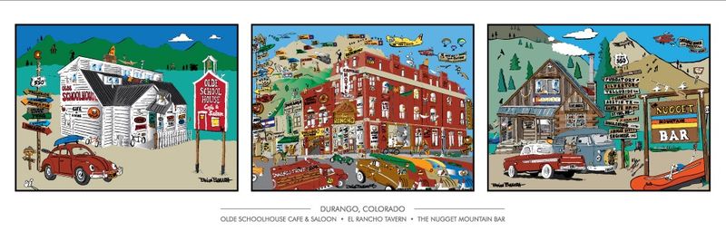 DURANGO LOCAL BARS | CANVAS | ILLUSTRATION | 1:3 RATIO