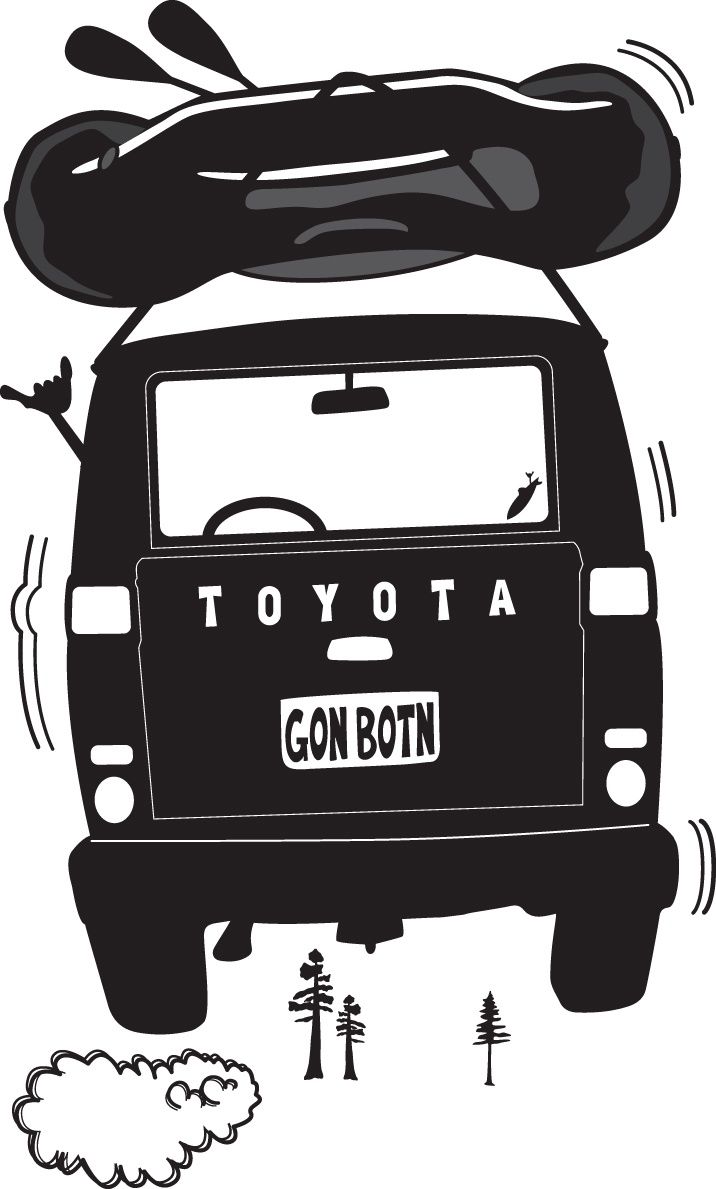 RAFT LAND CRUISER TAIL AIR GON BOTN | STICKER, Size: 2&quot;
