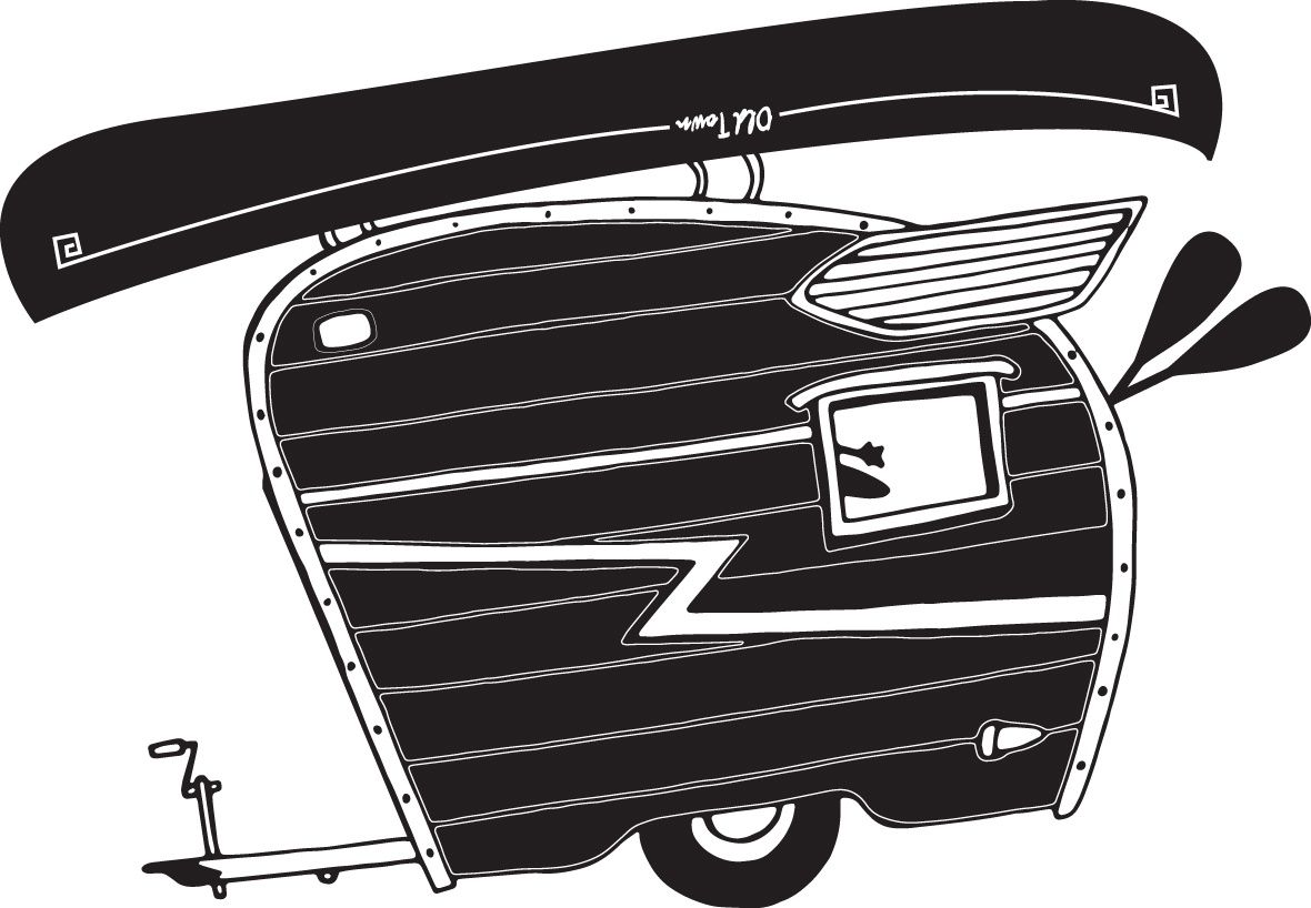 TEAR DROP CANOE | STICKER, Size: 2&quot;
