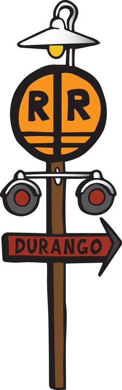DURANGO RAILROAD CROSSING SIGN | STICKER