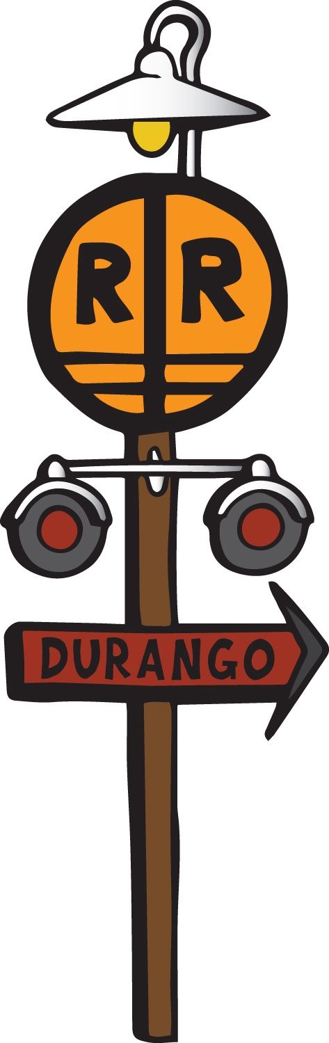 DURANGO RAILROAD CROSSING SIGN | STICKER, Size: 2&quot;
