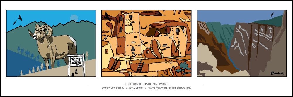 COLORADO NATIONAL PARKS | CANVAS | ILLUSTRATION | 1:3 RATIO